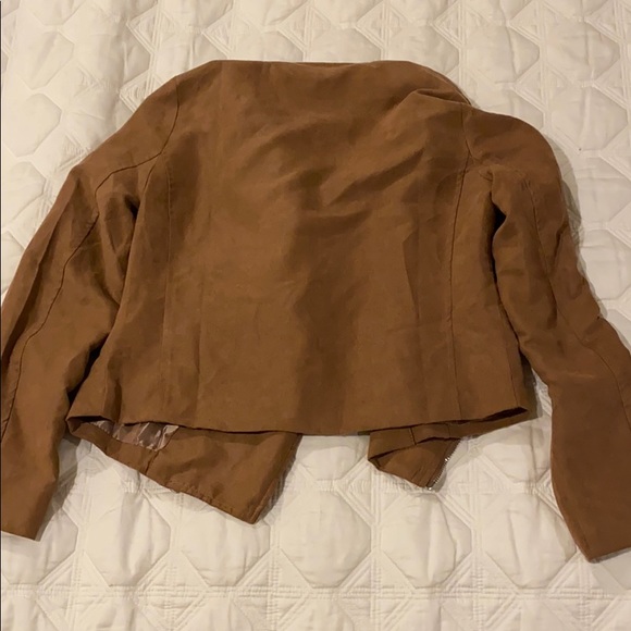 Faux Swede Camel colored Moto Jacket - Picture 2 of 2